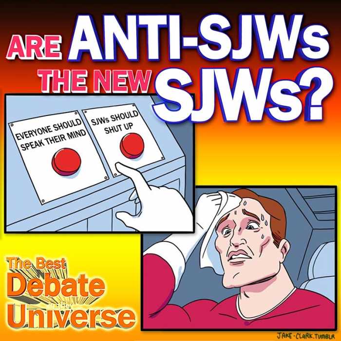 Madcast Media Network - The Best Debate in the Universe - Many pepole criticize SJW culture as being overly sensitive and delicate snowflakes. But more and more, there's criticism that the anti-SJW side is just as outraged and reactionary. So the debate this week is: ARE ANTI-SJWS THE NEW SJWS?